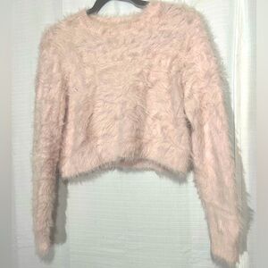 Kendall and Kylie light pink fuzzy sweater size XS
